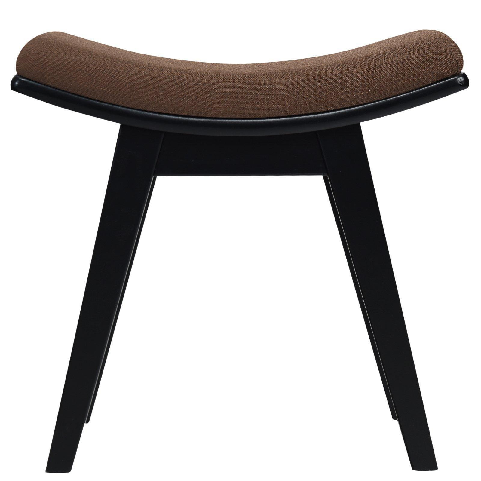 Make-Up Stool Dressing Chair with Curved Seat Cushion Wooden Desk Stool - image 1
