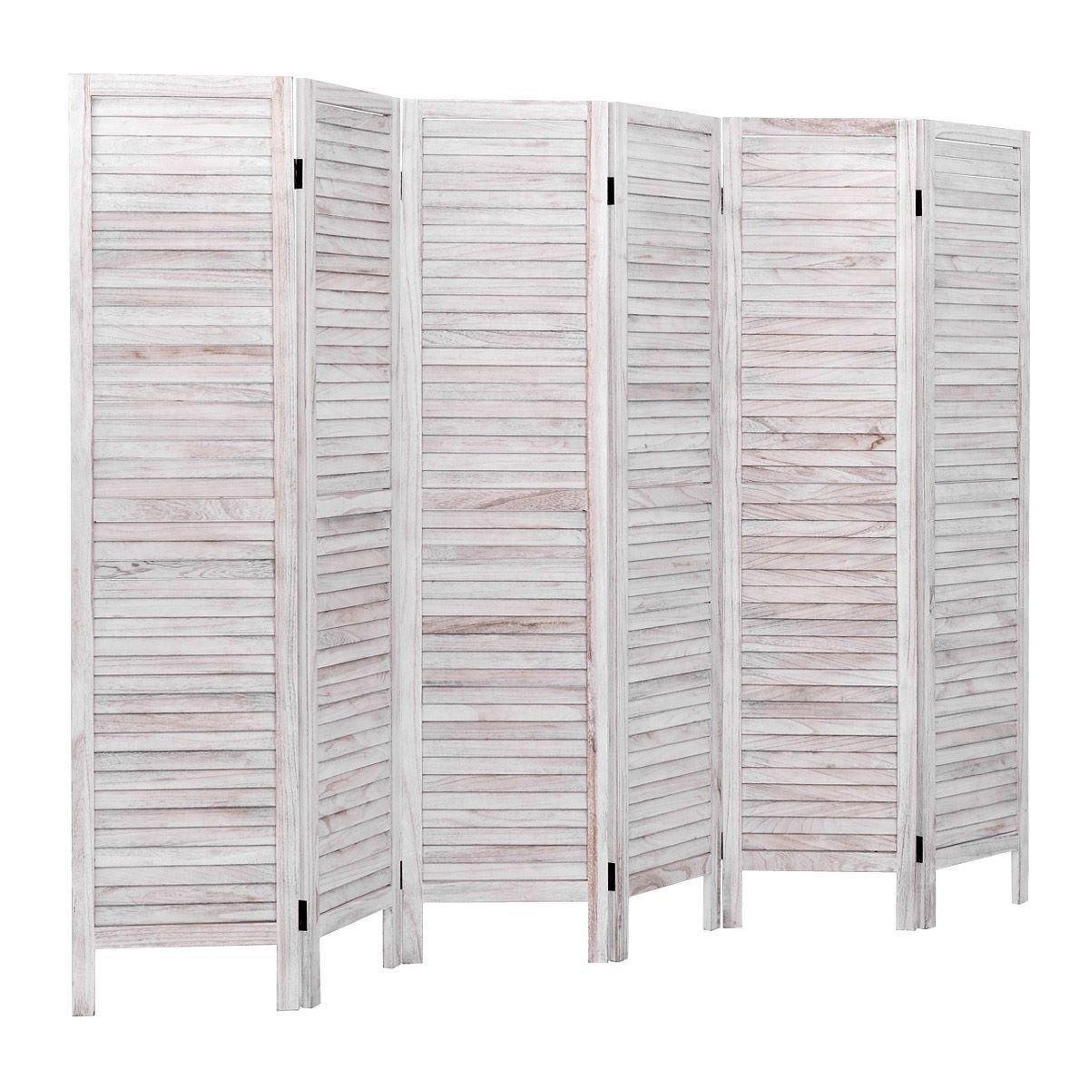 6 Panel Room Divider Wooden Screen Wall Folding Room Partition Separator Privacy - image 1