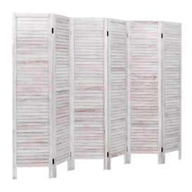 6 Panel Room Divider Wooden Screen Wall Folding Room Partition Separator Privacy - thumbnail 1