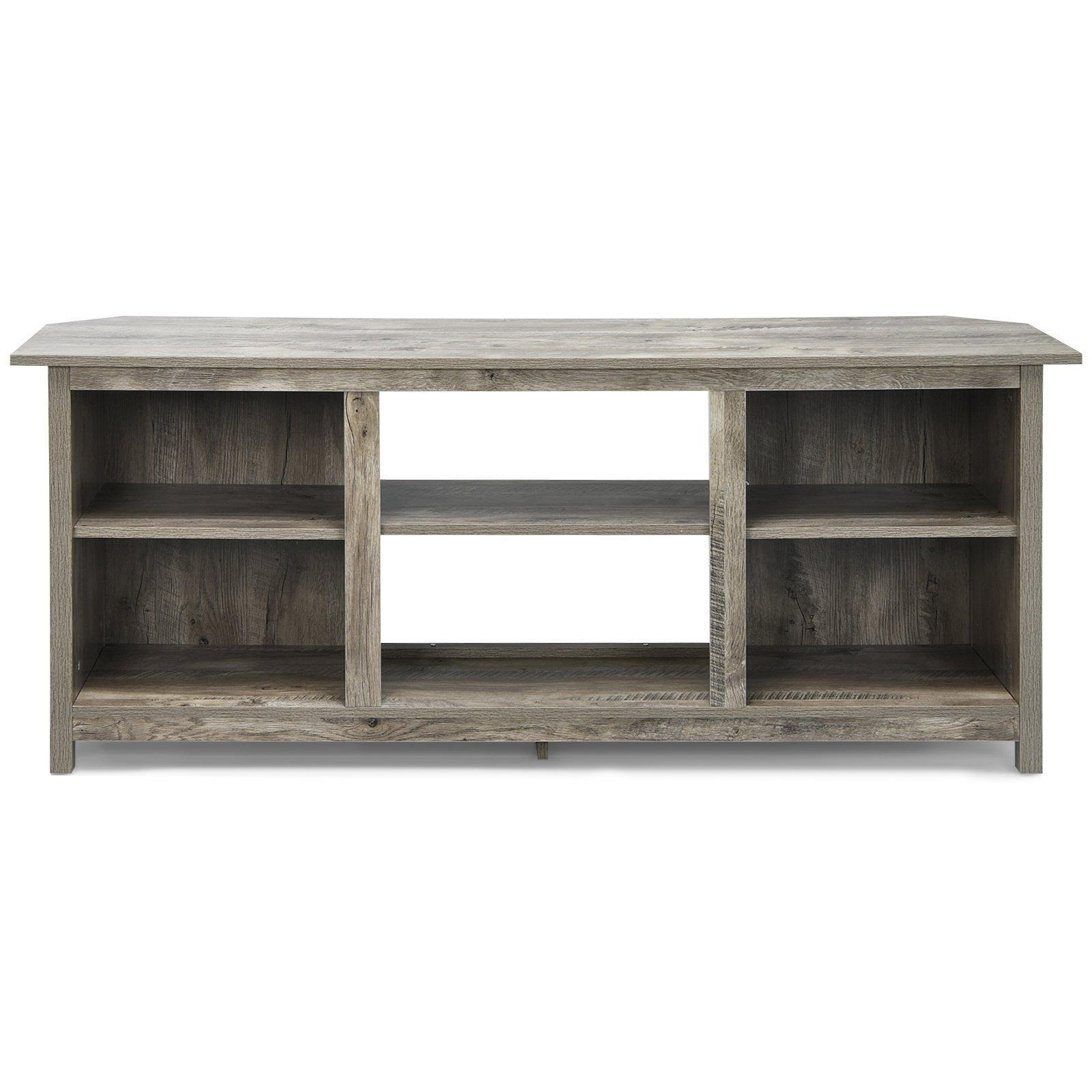 TV Stand for TVs up to 65 Inches Wooden Modern TV Console Table W/6 Open Storage - image 1