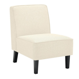 Upholstered Leisure Chair Accent Chair Linen Fabric Single Sofa Armless Chair - thumbnail 1