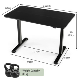 Electric Height Adjustable Standing Desk Sit to Stand Computer Workstation Table - thumbnail 2