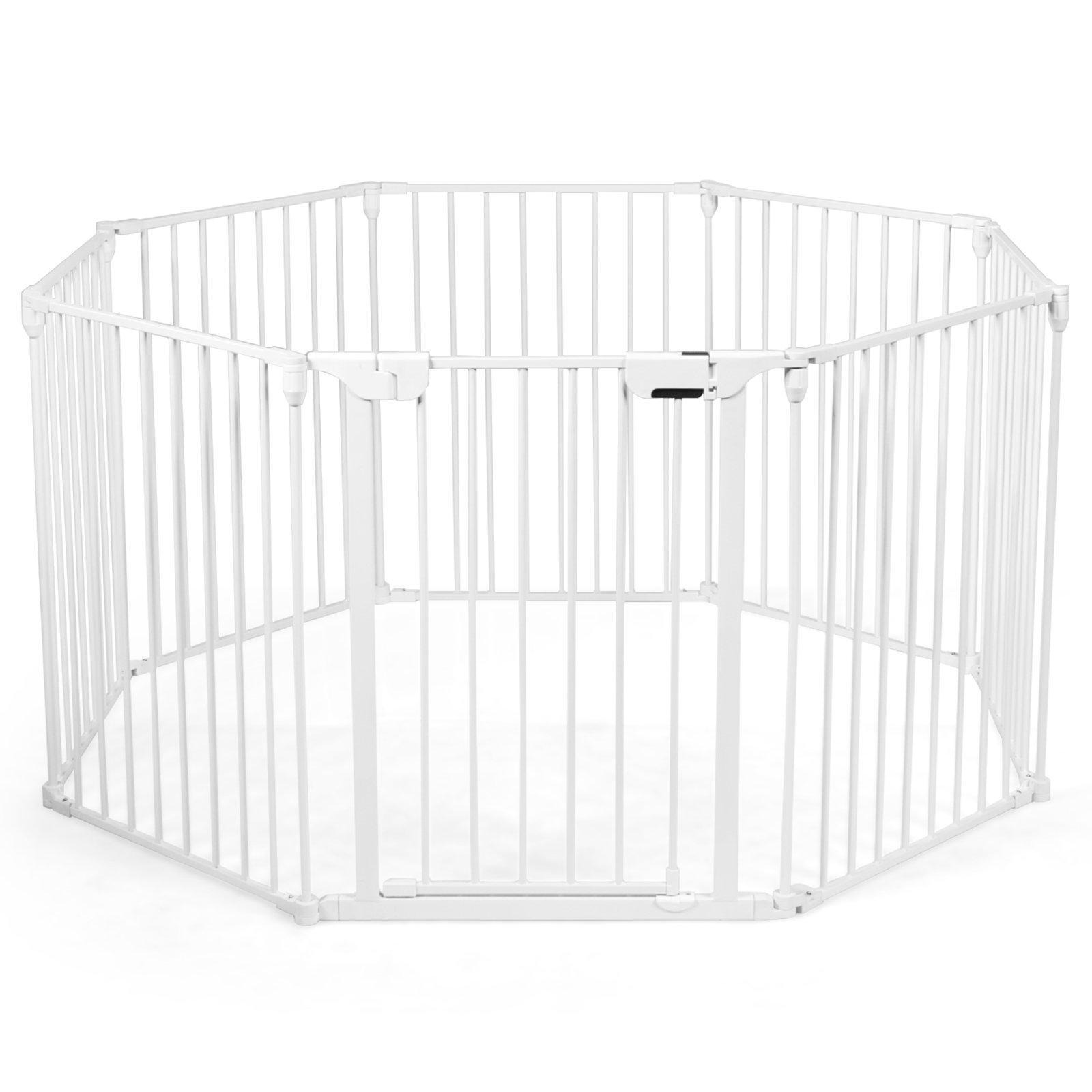 8 Panel Baby Metal PlayPen Pet Fence Playpen Foldable Room Divider 3 IN 1 White - image 1