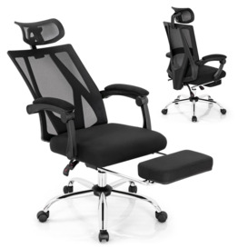 Ergonomic Executive Office Chair High Back Reclining Chair Retractable Footrest - thumbnail 1