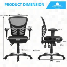 Ergonomic Reclining Mesh Office Chair with 3-Paddl - thumbnail 2