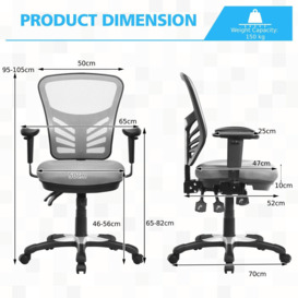 Reclining Mesh Office Chair Ergonomic Executive Adjustable w/ Lumbar Support - thumbnail 2
