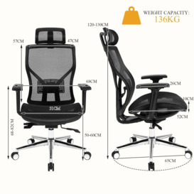 Ergonomic Office Chair High-Back Mesh Executive Chair Adjustable Lumbar Support - thumbnail 2
