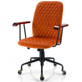 Velvet Leisure Chair Adjustable Swivel Home Office Chair Rolling Computer Chair