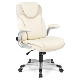 Ergonomic Office Task Chair Swivel PU Leather Executive Chair W/ Rock Function - thumbnail 1