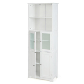 163cm Tall Bathroom Storage Cabinet Freestanding Kitchen Pantry Cupboard - thumbnail 1