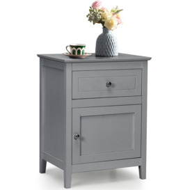 2-Tier Modern Badroom Nightstand with Drawer - thumbnail 1