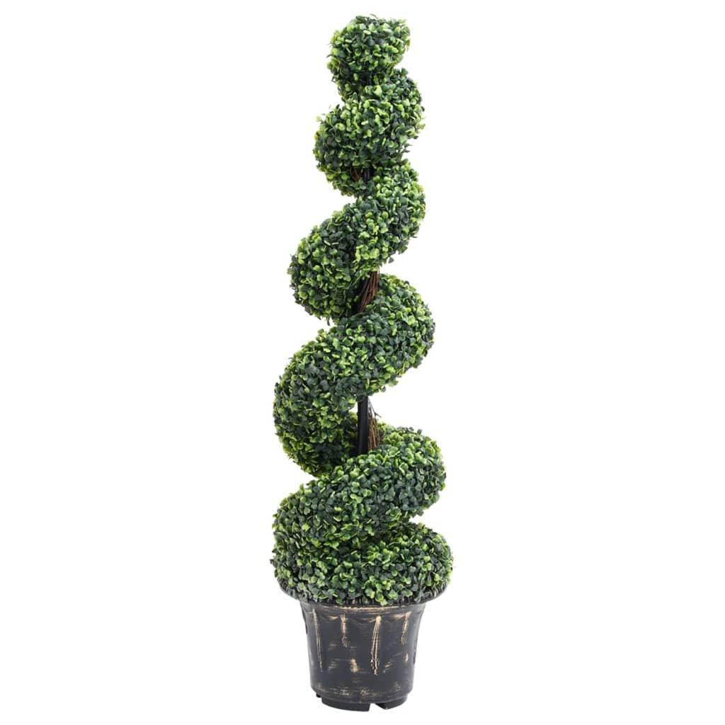 Artificial Boxwood Spiral Plant with Pot Green 117 cm - image 1