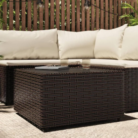Square Garden Coffee Table Brown 50x50x30 cm Poly Rattan