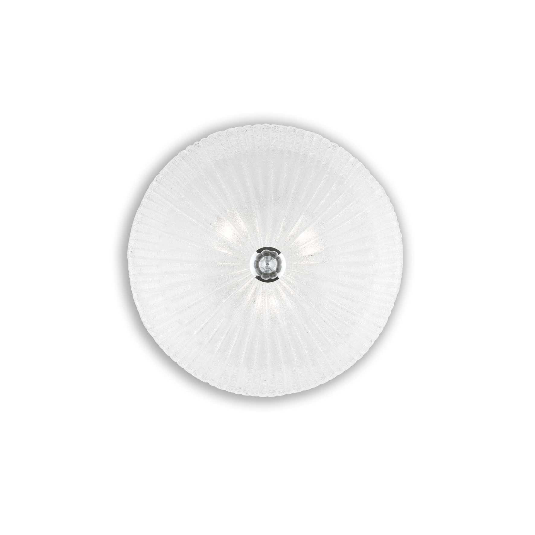 Shell 3 Light Indoor Flush Wall Ceiling Light Chrome with Clear Glass E27 - image 1