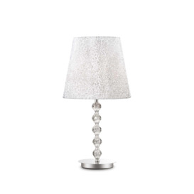 Le Roy 1 Light Large Table Lamp Chrome with Crystal Decoration E27