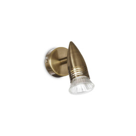 Alfa 1 Light Indoor Adjustable Wall Spotlight Antique Brass GU10 - thumbnail 1