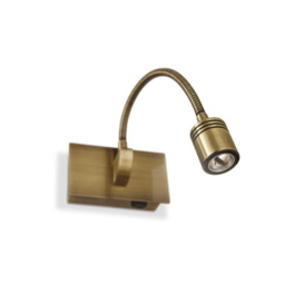 Dynamo LED 1 Light Indoor Adjustable Wall Light Reading Lamp Antique Brass - thumbnail 1