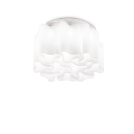 Compo 10 Light Medium Ceiling Flush Light White E27 - thumbnail 1