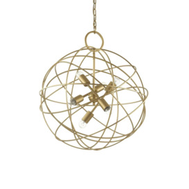 Konse 6 Light Spherical Ceiling Pendant Gold - thumbnail 1