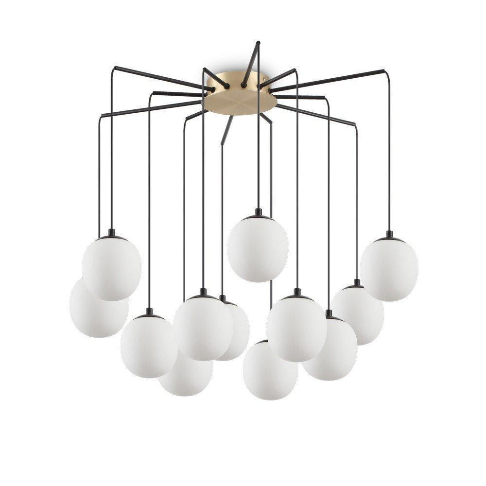 Rhapsody Indoor Cluster Ceiling Pendant Lamp 12 Lights Black G9 by