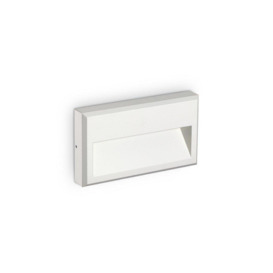 Febe LED Outdoor Rectangle Flush Wall Light White IP65 3000K