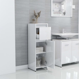 Bathroom Cabinet High Gloss White 30x30x95 cm Engineered Wood - thumbnail 3