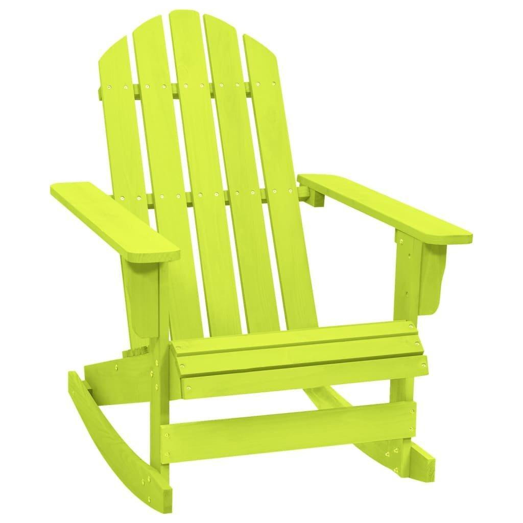 Garden Adirondack Rocking Chair Solid Fir Wood Green - image 1