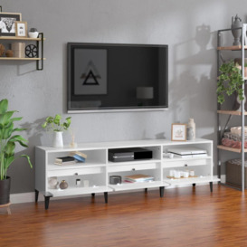 TV Cabinet High Gloss White 150x30x44.5 cm Engineered Wood - thumbnail 3