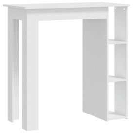 Bar Table with Shelf White 102x50x103.5 cm Engineered Wood - thumbnail 2