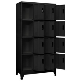 Locker Cabinet Black 90x45x180 cm Steel - thumbnail 3