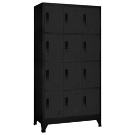 Locker Cabinet Black 90x45x180 cm Steel - thumbnail 1