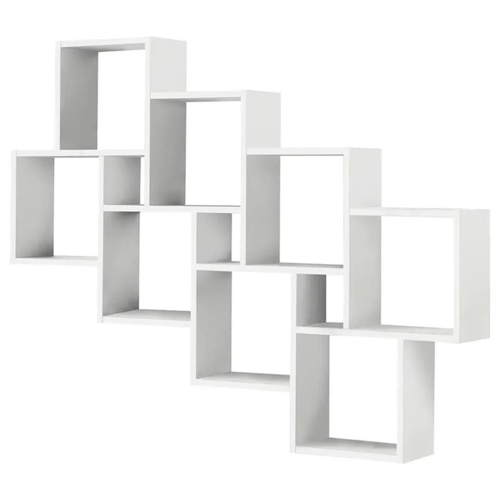 FMD Wall-Mounted Shelf with 11 Compartments  White - image 1