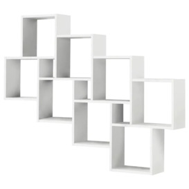 FMD Wall-Mounted Shelf with 11 Compartments  White - thumbnail 1
