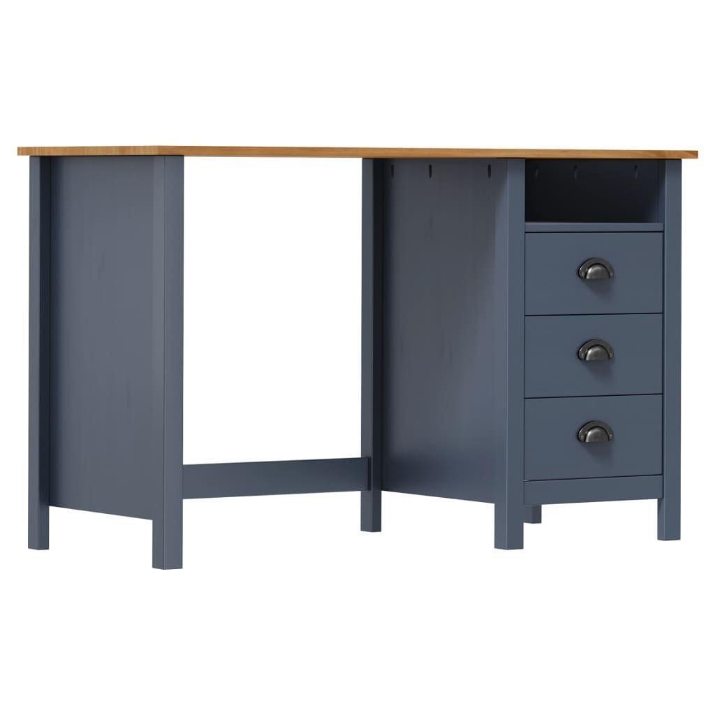 Desk Hill with 3 Drawers Grey 120x50x74 cm Solid Pine Wood - image 1
