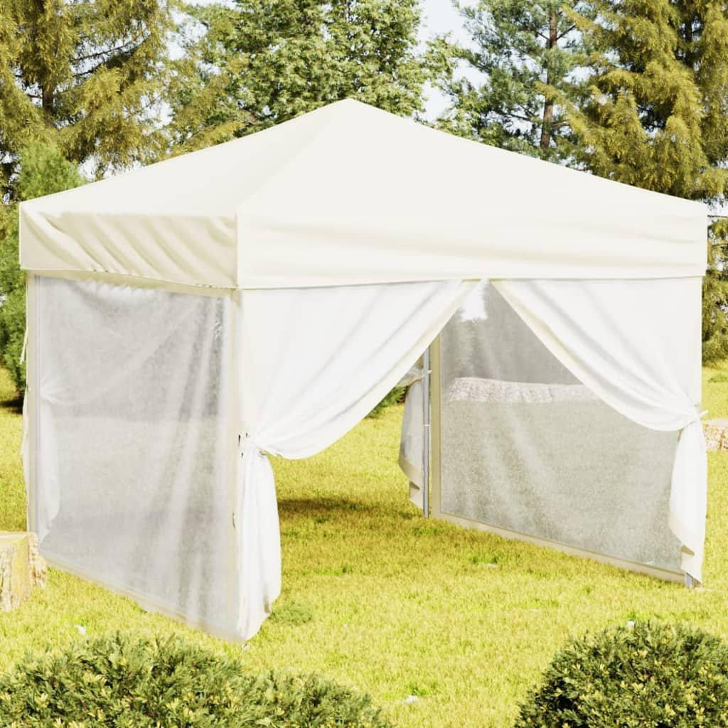 Folding Party Tent with Sidewalls Cream 3x3 m - image 1