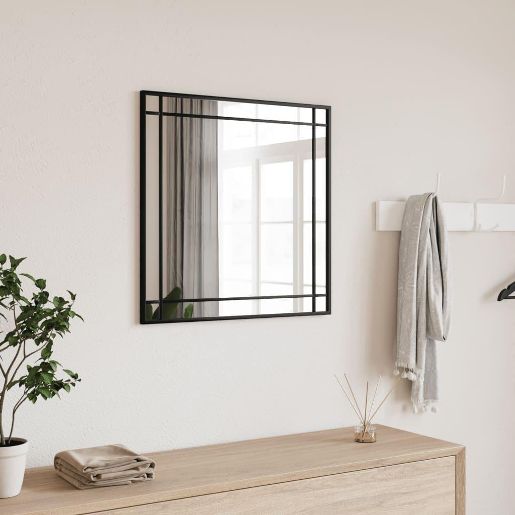 Wall Mirror Black 60x60 cm Square Iron - image 1