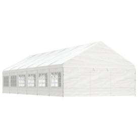 Gazebo with Roof White 13.38x5.88x3.75 m Polyethylene