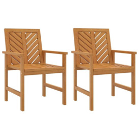 Garden Dining Chairs 2 pcs Solid Wood Acacia - thumbnail 2