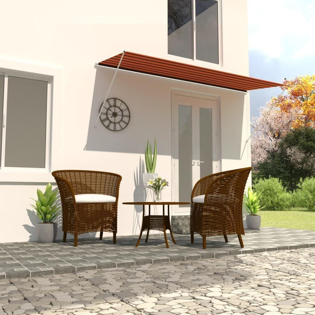 Retractable Awning 350x150 cm Orange and Brown - image 1