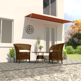 Retractable Awning 350x150 cm Orange and Brown - thumbnail 1