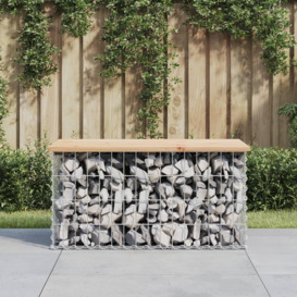 Garden Bench Gabion Design 83x44x42 cm Solid Wood Pine - thumbnail 1