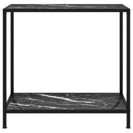 Console Table Black 80x35x75 cm Tempered Glass - thumbnail 2