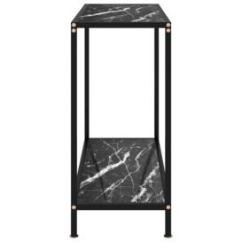 Console Table Black 80x35x75 cm Tempered Glass - thumbnail 3
