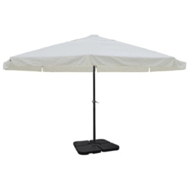 Aluminium Umbrella with Portable Base White