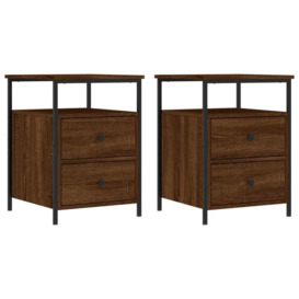 Bedside Cabinets 2 pcs Brown Oak 44x45x60 cm Engineered Wood - thumbnail 2