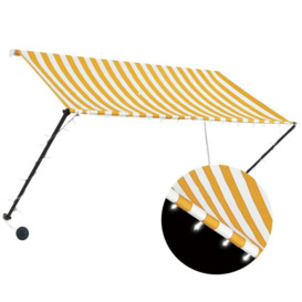 Retractable Awning with LED 250x150 cm Yellow and White - thumbnail 2