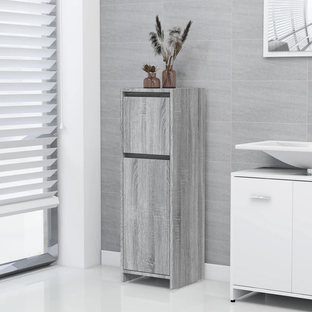 Bathroom Cabinet Grey Sonoma 30x30x95 cm Engineered Wood - image 1