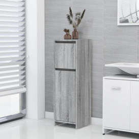 Bathroom Cabinet Grey Sonoma 30x30x95 cm Engineered Wood - thumbnail 1