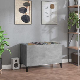 Record Cabinet Concrete Grey 74.5x38x48 cm Engineered Wood