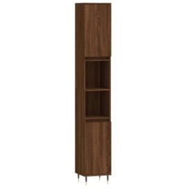 Bathroom Cabinet Brown Oak 30x30x190 cm Engineered Wood - thumbnail 2